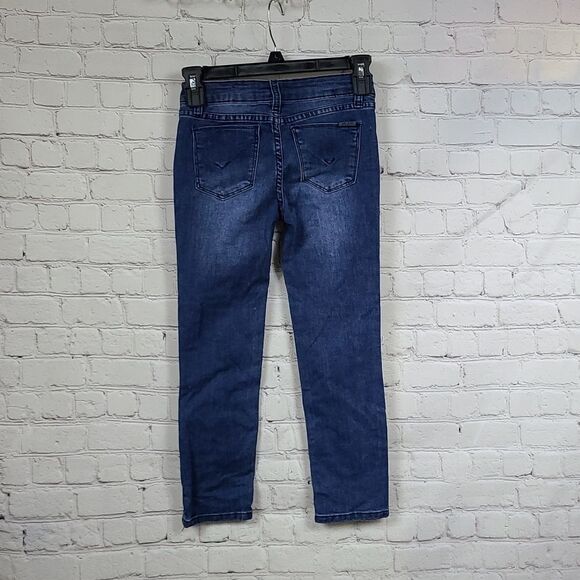 Hudson Amri Ankle Skinny Jean Girls 10 Dark Blue Distressed Denim Zipper Pockets - Picture 7 of 10